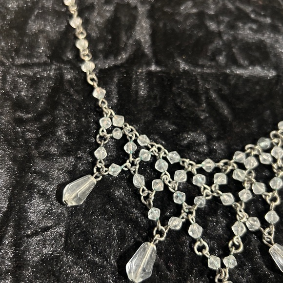 Vintage Genuine Crystal Quartz Art Deco Necklace Bridal Necklace Fairy Necklace - Picture 4 of 4
